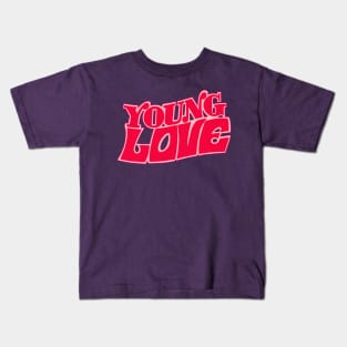 Young Love - Retro Typographic Design Kids T-Shirt